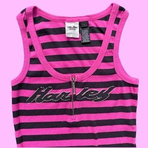Harley Davidson Cyber punk embellished “Harley” Tank Top💕